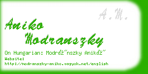 aniko modranszky business card